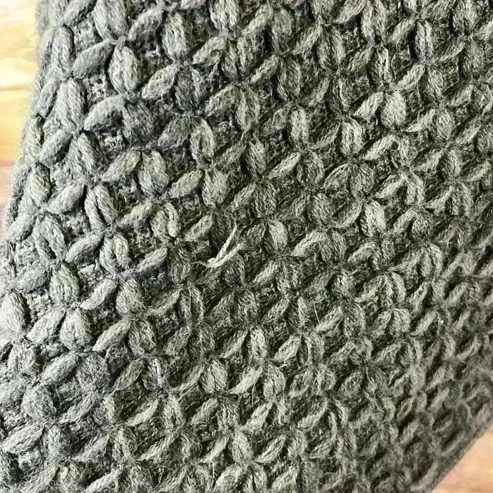 Gray Knit Poncho with Fringe edges - Picture 6 of 6